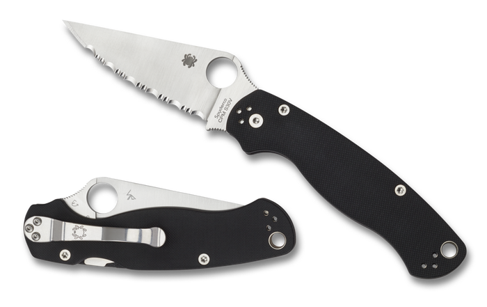 Spyderco C81GS2 Paramilitary 2 Folding knife Satin S45VN Full Serrated Edge G-10 Handle