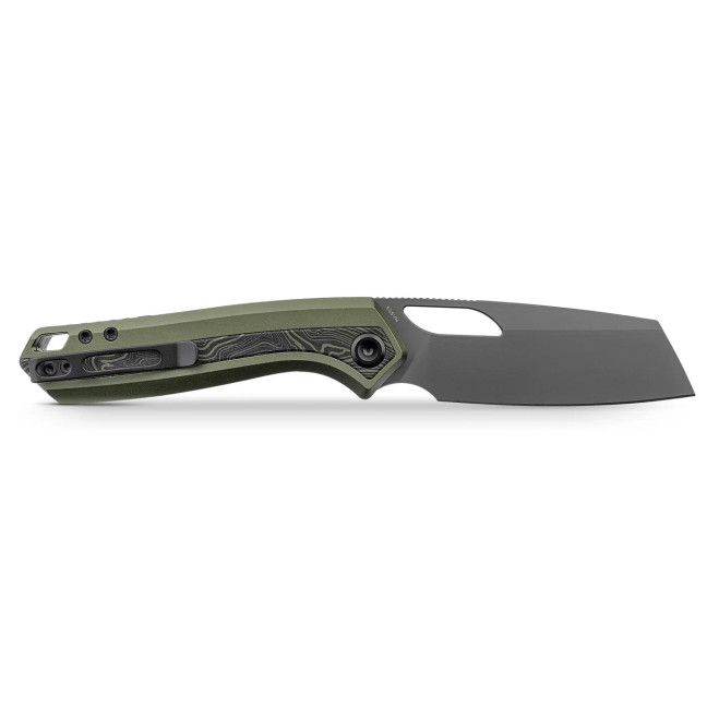 Vosteed Kroc 329 Folding Knife Olive Green Aluminum/Topographic