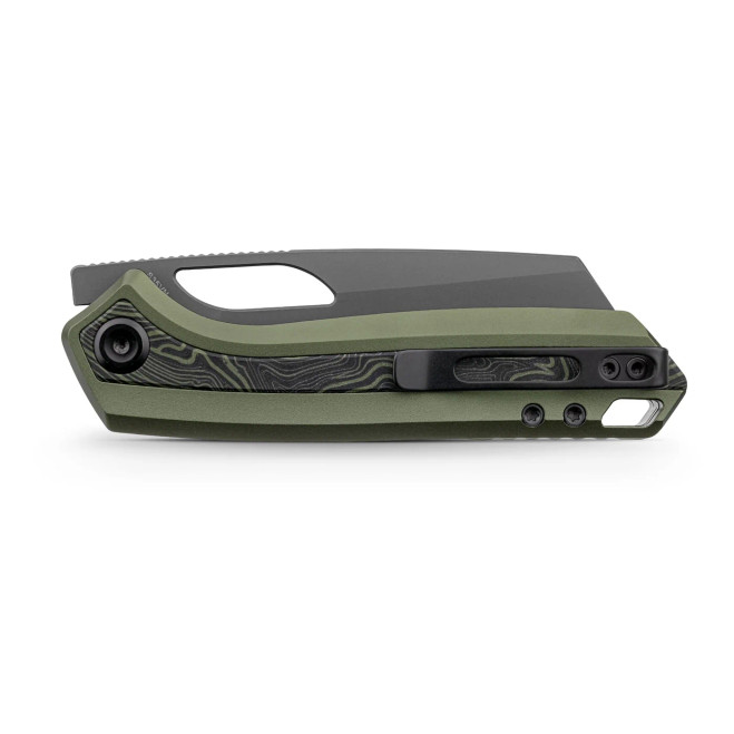 Vosteed Kroc 329 Folding Knife Olive Green Aluminum/Topographic