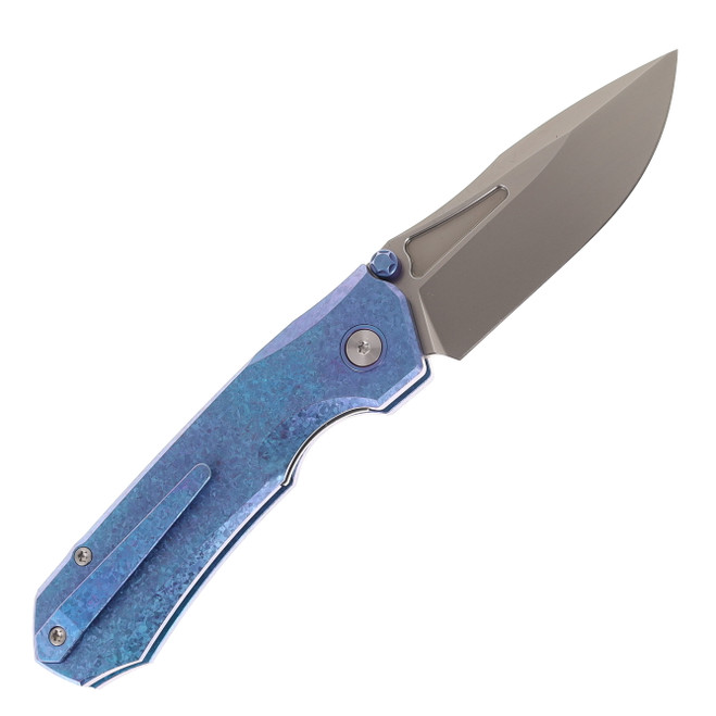 らいん Remette RT-Rhino Folding Knife Blue Anodic Oxidation Titanium