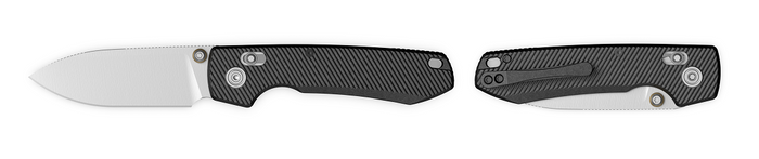 (Coming in June) Exclusive Vosteed Raccoon TiSlim Folding Knife Textured Black Titanium Handle S35VN Satin Blade