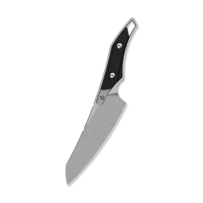 QSP T-Cook Fixed Blade Knife Black G10 Handle Nitro-V Wharncliffe Plain Edge Stonewash Finish QS172-A1
