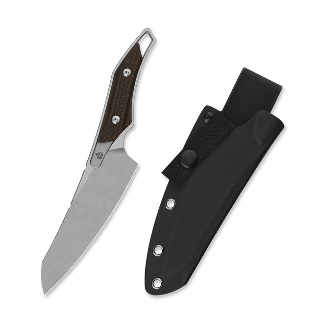 QSP T-Cook Fixed Blade Knife Black Glow in the Dark G10 Handle Nitro-V Wharncliffe Plain Edge Stonewash Finish QS172-C1