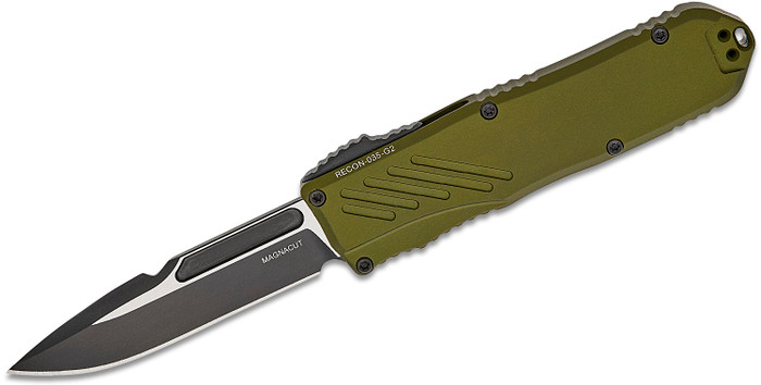 Guardian Tactical Recon 035 OTF Auto Knife OD Green Aluminum Handle Magnacut Plain Edge GT98211