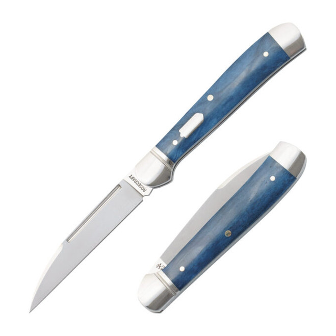 Rosecraft Snake Creek Copperhead Folding Knife Blue Bone Handle