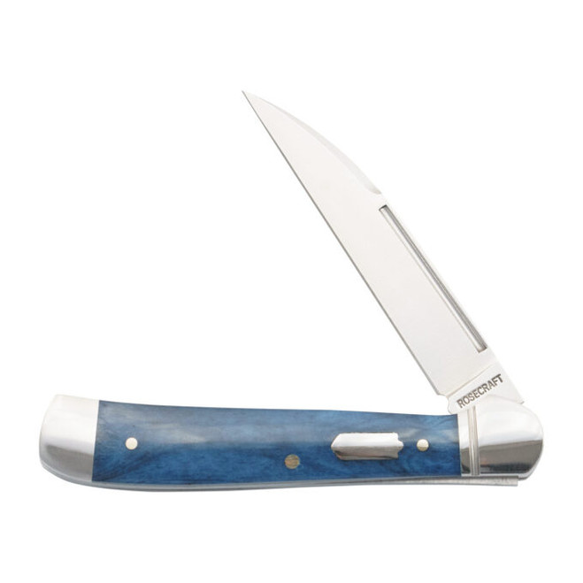 Rosecraft Snake Creek Copperhead Folding Knife Blue Bone Handle