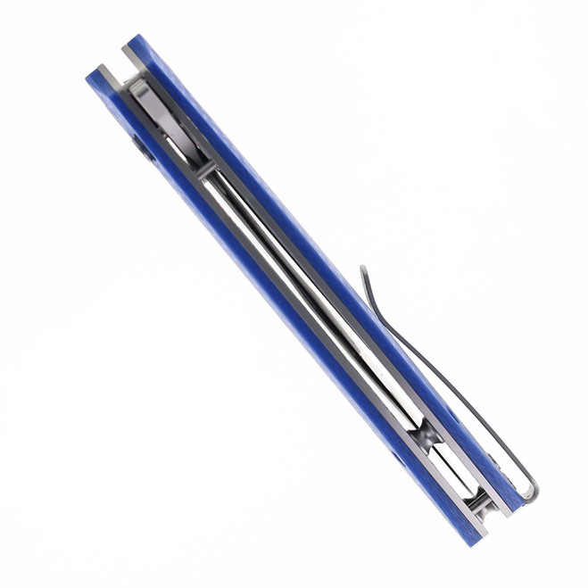 Remette Cool Whale Folding Knife Blue G10 Handle 14C28N Plain Edge