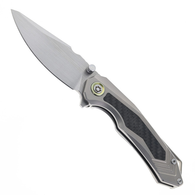 SixLeaf Folding Knife Titanium/Carbon Fiber Handle 14C28N Plain Edge SL-100-CF