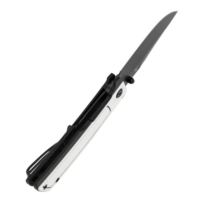 Tenable Bison Folding Knife Black/White G10 Handle Nitro-V Clip