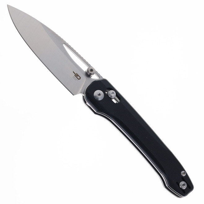 Bestech Cobber Folding Knife Black G10 Handle 14C28N Plain Edge SW/Satin BG68A