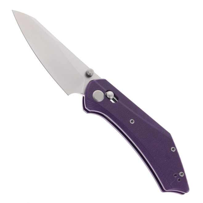 GEO Knife Divid Folding Knife Purple G10 Handle M390 Drop Point Plain Edge Stonewash Finish GEO2507G