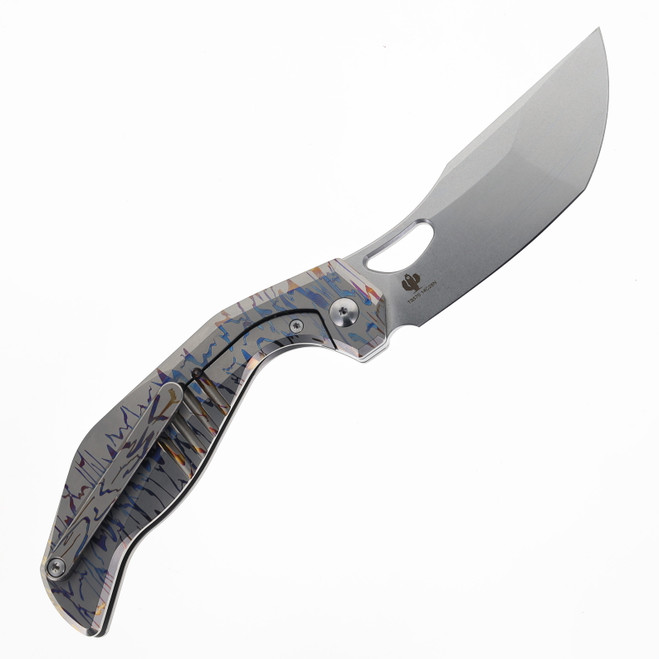 TwoSun Folding Knife Lined Titanium Handle 14c28n Stonewashed