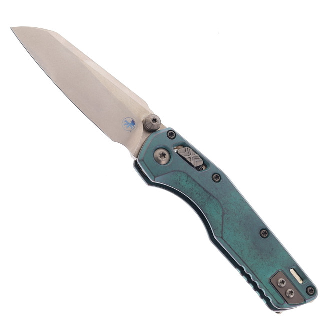 Microtech Mini MSI RAM-LOK Marfione Select Folding Knife Bronze M390MK Antique Green Titanium Bronze Accent Handle 210M-13MS2
