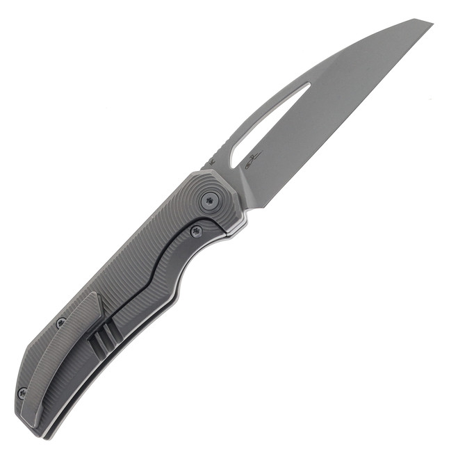 Bestech Mini Taipan Folding Knife Grey Titanium Handle M-Cut
