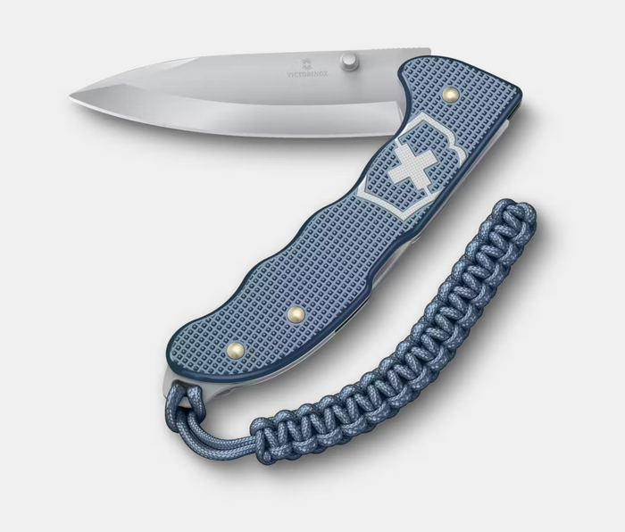 Victorinox Evoke Limited Edition 2026 Folding Knife Glacial Blue Aluminum Handle Stainless Steel Plain Edge 0.9415.L26