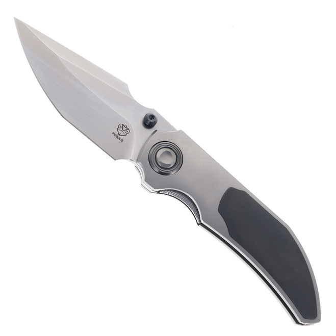 Poikilio Standard Folding Knife PSW Black Titanium Handle M398 Harpoon Plain Edge COL-CAS-STD-PSW398-TI-BLK-1P