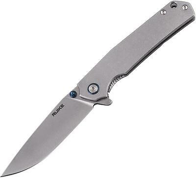 Ruike Flipper Pocket Knife P801SF Linerlock Satin Stainless Handle