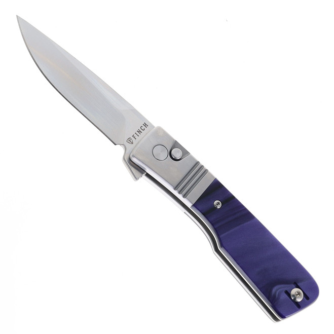 Finch Knives El Camino Folding Knife Purple Haze Krinite Handle 14c28n Blade EL920