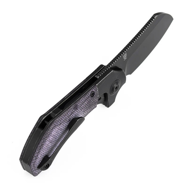 Kansept Pluto Folding Knife Blackwash Titanium/Purple Micarta