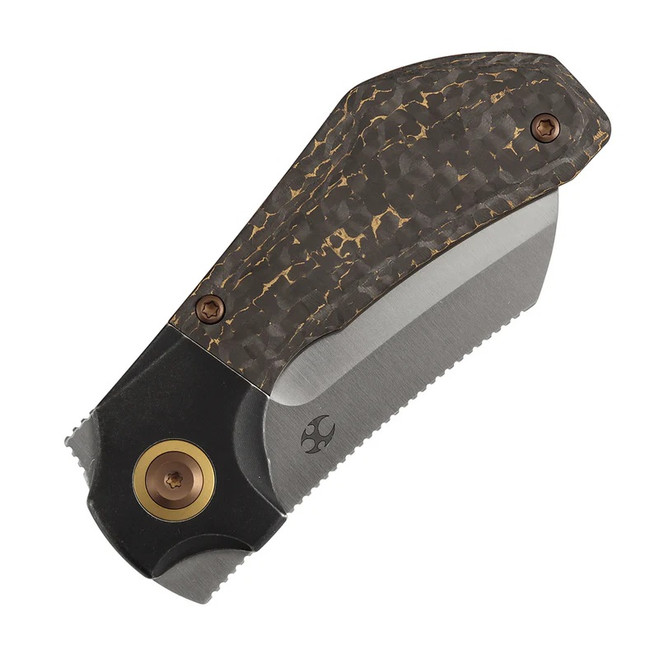 き*可様 AL KAPONE Kansept Pluto Folding Knife Black Titanium/Gold Flake Carbon Fiber