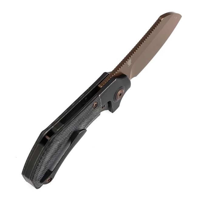 Kansept Pluto Folding Knife Blackwash Titanium/Black Micarta