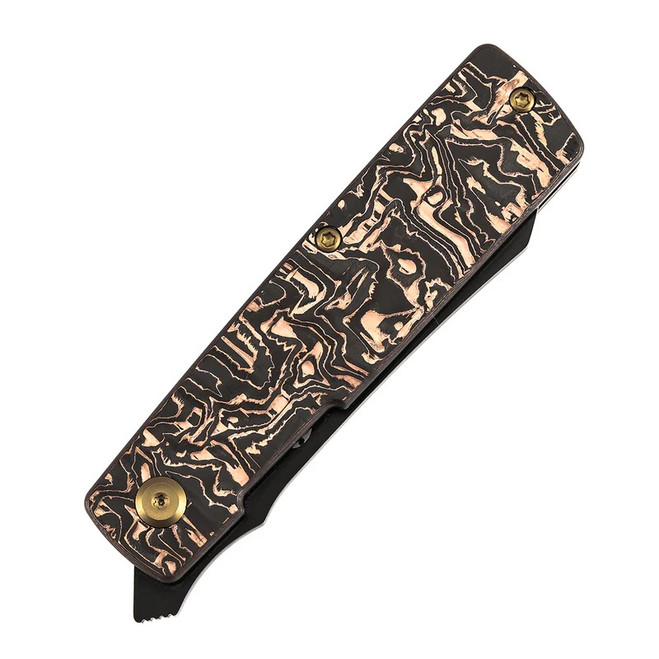 Kansept Higonokami Folding Knife Copper Carbon Fiber Handle 154CM