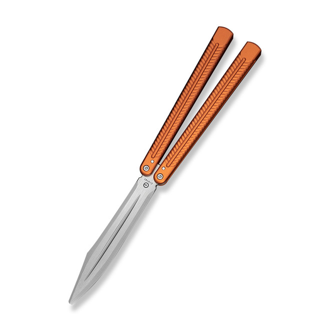 Civivi Dracolisk Butterfly Knife Orange Aluminum Handle 9Cr18MoV Plain Edge Satin Finish C25028-2