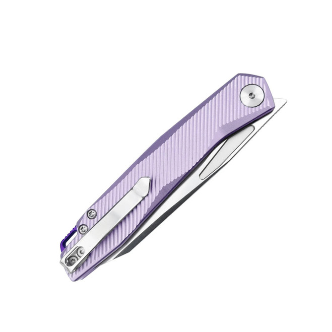 Wixco Fenix Folding Knife Purple Aluminum Handle N690 Plain Edge