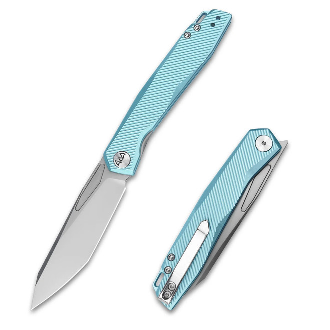 Wixco Fenix Folding Knife Mint Green Aluminum Handle N690 Plain Edge Beadblast Finish WX21-D