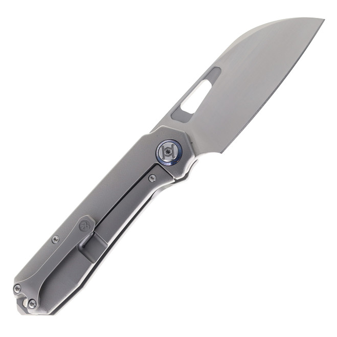 Kunwu Knives Diablo Folding Knife Orange Peel TItanium handle