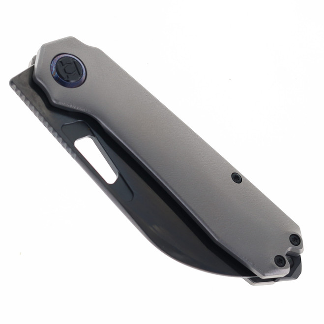 Kunwu Knives Diablo Folding Knife Orange Peel Reverse Tux TItanium