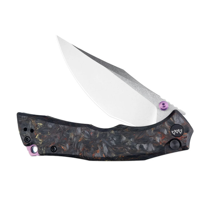 サイン Wixco Jugger Folding Knife Black/Red/Yellow Carbon Fiber Handle