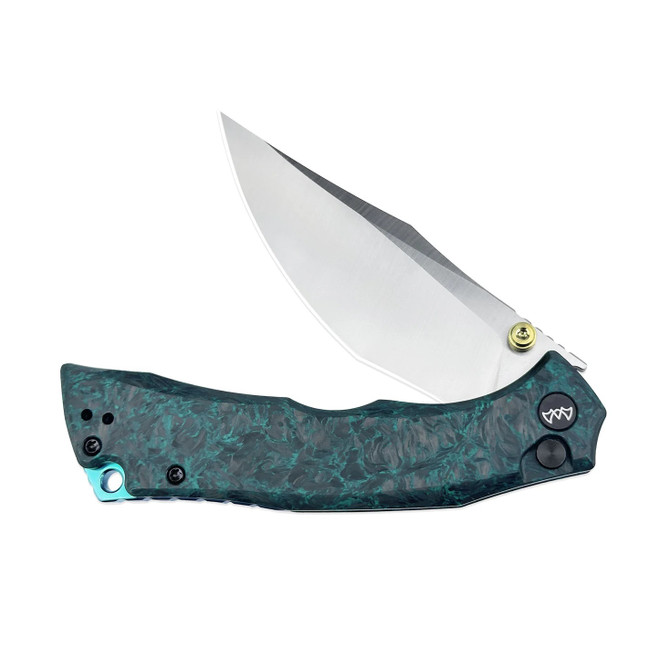 Wixco Jugger Folding Knife Blue/Black Carbon Fiber Handle N690