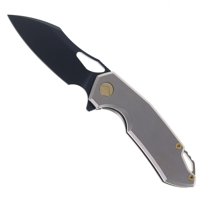 FerraMonster Glideman Folding Knife Bronze Stonewash Titanium Handle M390 Plain Black Blade FM23003-C