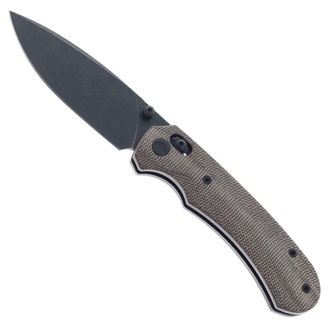 FerraMonster Spectrum Folding Knife OD Green Canvas Micarta Handle 154CM Plain Edge Black Stonewash Finish FM23004CP-D