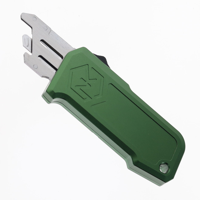 Normandy Knives Occam's OTF Automatic Utility Knife Green Aluminum Handle SK5 Razor Blade O-G