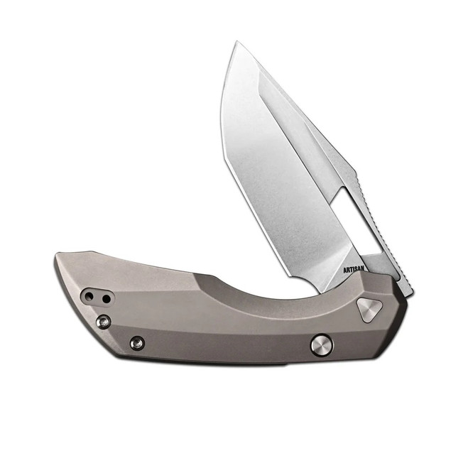 Artisan Cutlery Mousebird Folding Knife Gray Titanium Handle Clip