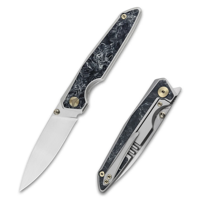 FerraMonster Urbangrip V2 Folding Knife Grey Titanium/Carbon Fiber Handle M390 Hand Rubbed Satin Finish FM23001-E
