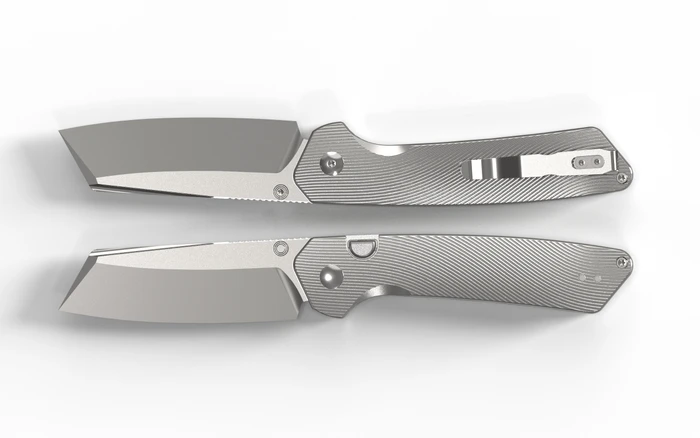 (Coming in July) WMK Exclusive Kizer Madrac Folding Knife Titanium Handle Button Liner Lock Satin Elmax Blade V3693E