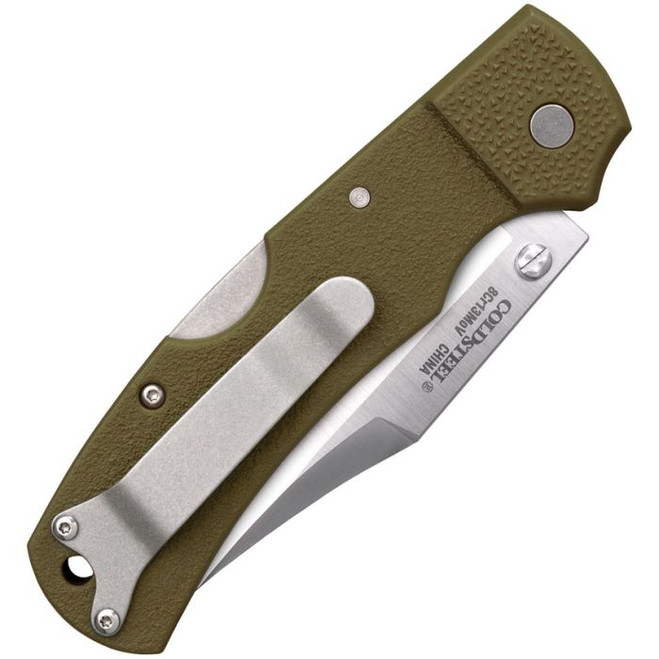Cold Steel Folding Knife OD Green GFN Handle 8Cr13MoV Clip Point Plain Edge Satin Finish CS23JC
