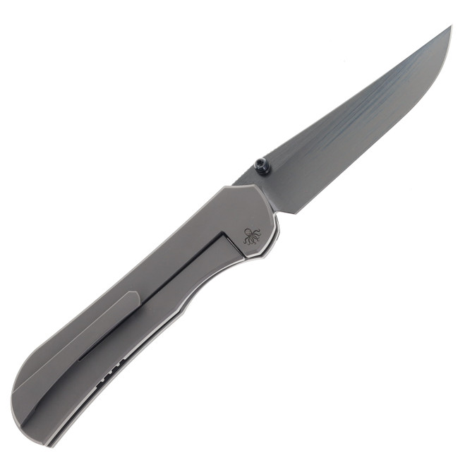 Piratech Knives Saga Folding Knife Black/Blue Ti/Richlite Handle