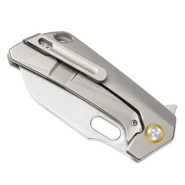 Kizer Takahe Folding Knife Gray Titanium Handle S35VN Sheepsfoot