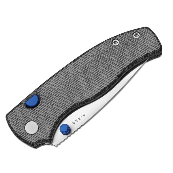 Kizer Glaux Folding Knife Black Norplex UltreX™ Micarta Handle