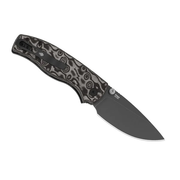 Kizer Glaux Folding Knife Black Vortex Pattern Micarta Handle