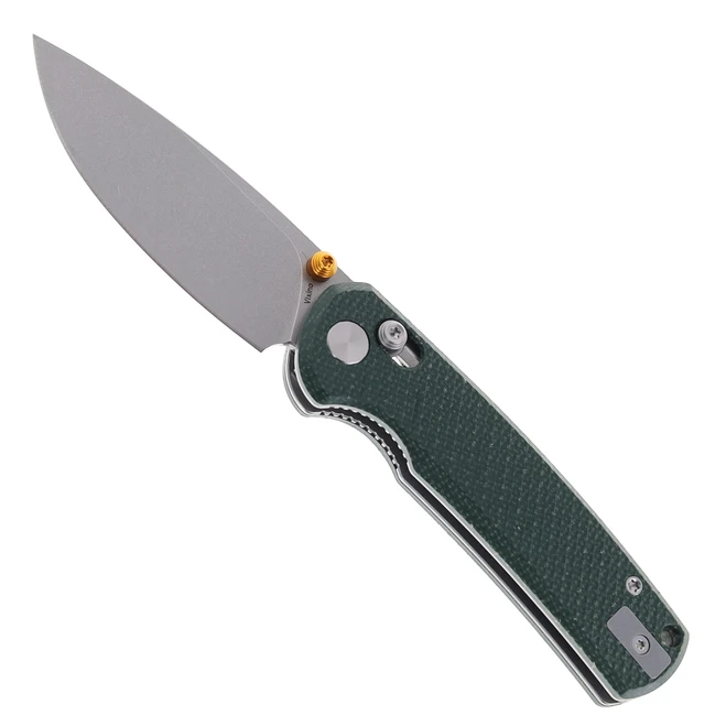 Vixino Knives Rockshark Folding Knife Green Micarta Handle 14c28n Satin Blade X501-M2