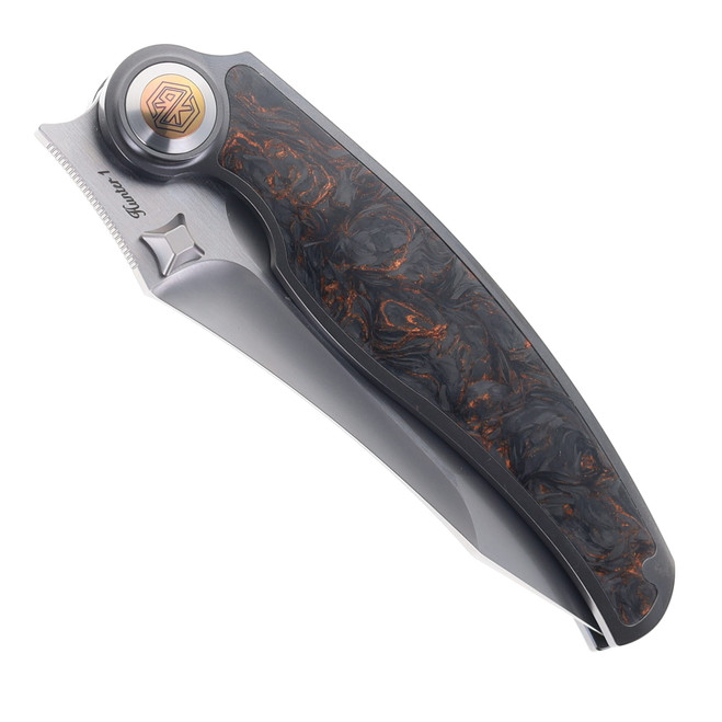 MAY 様 Rike Hunter Folding Knife Dark Grey Titanium & Rust Orange Carbon