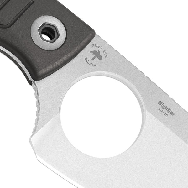 Kizer Nightjar Fixed Blade Knife Gray Aluminum Handle AUS-10