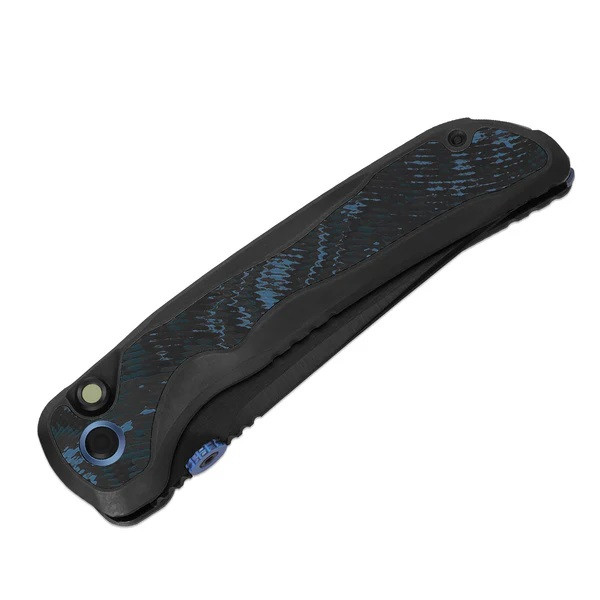 Kizer Mithri Folding Knife Black/Blue Titanium FatCarbon Handle