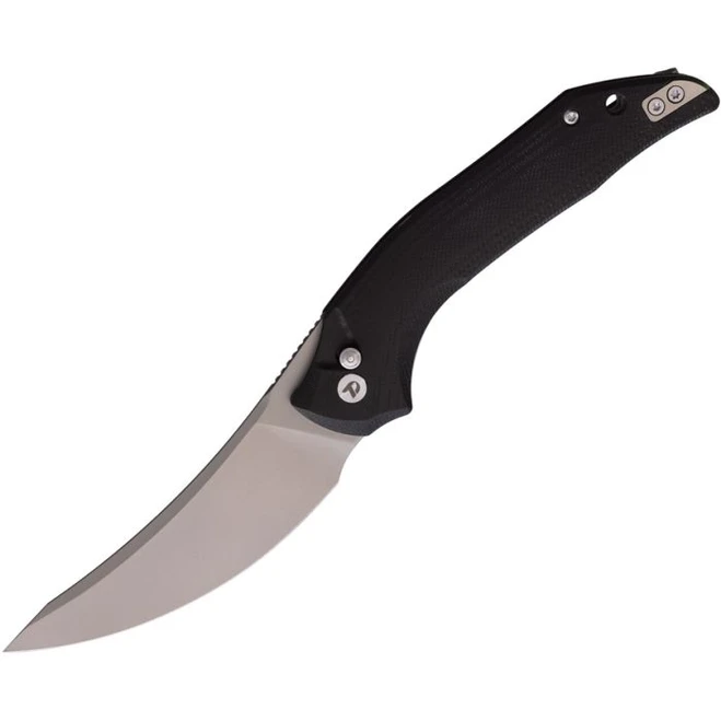 Dreamtech Button Lock Folding Knife Black G10 Handle D2 Upswept Plain Edge Beadblast Finish D3052GB