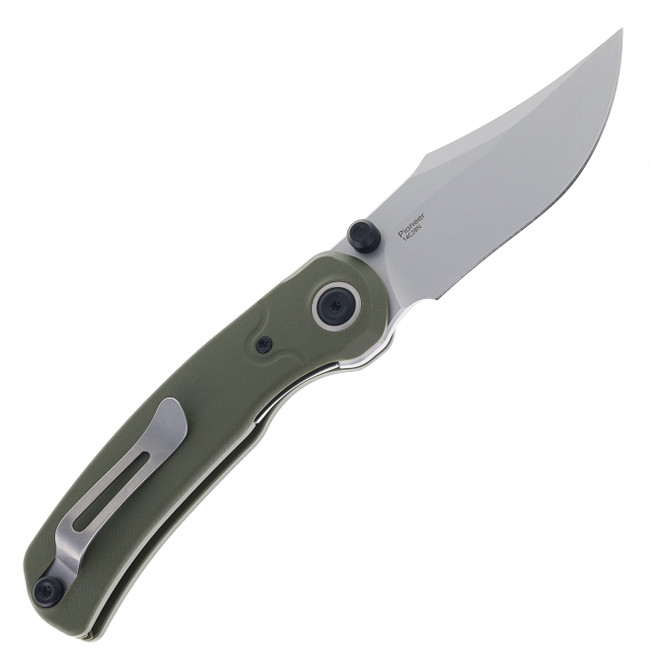 Kizer Pioneer Folding Knife Green G10 Handle Blasted/Stonewashed